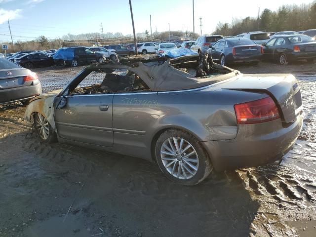 WAUDF48HX8K009514 - 2008 AUDI A4 2.0T CABRIOLET QUATTRO GRAY photo 2