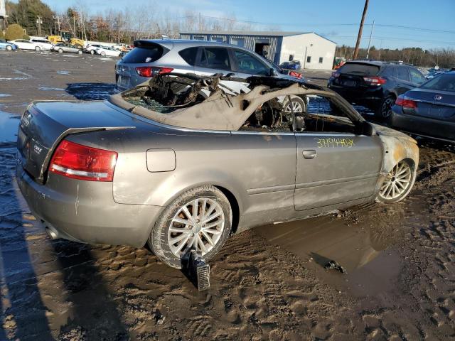 WAUDF48HX8K009514 - 2008 AUDI A4 2.0T CABRIOLET QUATTRO GRAY photo 3