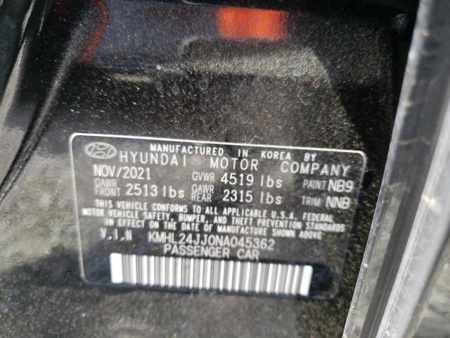 KMHL24JJ0NA045362 - 2022 HYUNDAI SONATA HYBRID BLACK photo 13