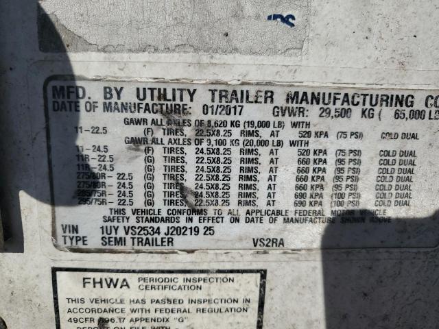 1UYVS2534J2021925 - 2018 UTILITY TRAILER WHITE photo 10