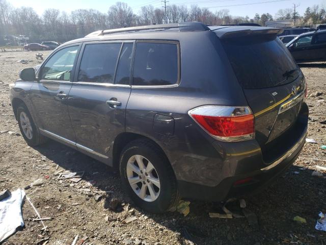 5TDZK3EH8DS096660 - 2013 TOYOTA HIGHLANDER BASE GRAY photo 2