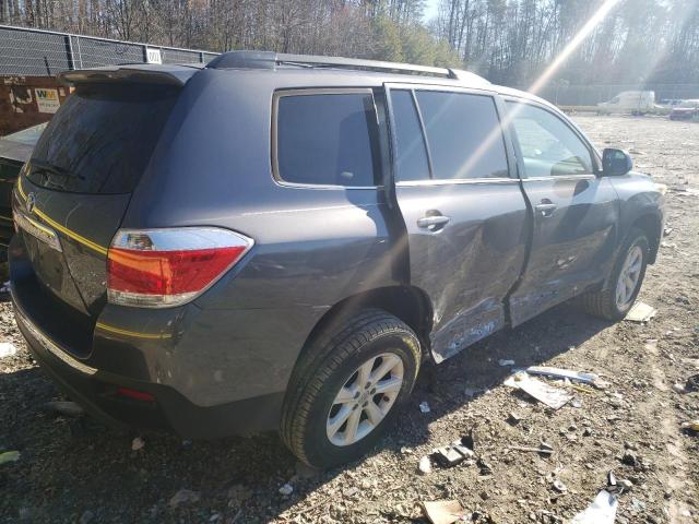 5TDZK3EH8DS096660 - 2013 TOYOTA HIGHLANDER BASE GRAY photo 3