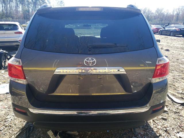 5TDZK3EH8DS096660 - 2013 TOYOTA HIGHLANDER BASE GRAY photo 6