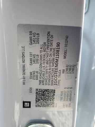 1GCGTEEN0M1108190 - 2021 CHEVROLET COLORADO ZR2 WHITE photo 12