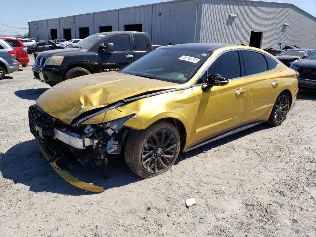 5NPEJ4J25LH015059 - 2020 HYUNDAI SONATA SEL PLUS YELLOW photo 1