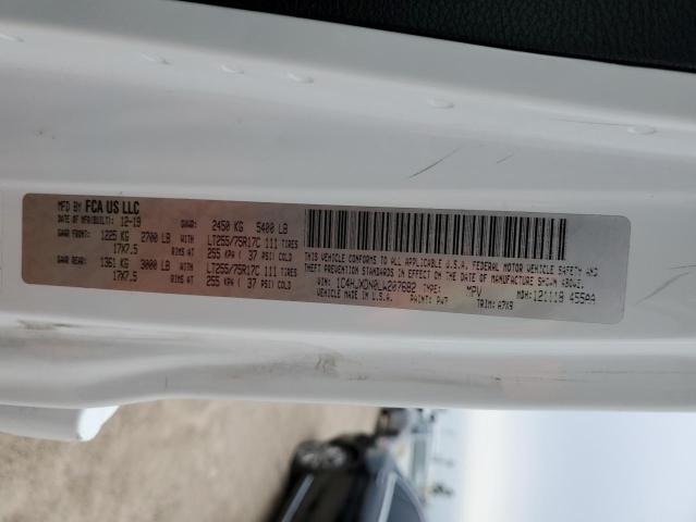 1C4HJXDN0LW207682 - 2020 JEEP WRANGLER U SPORT თეთრი ფოტო 12