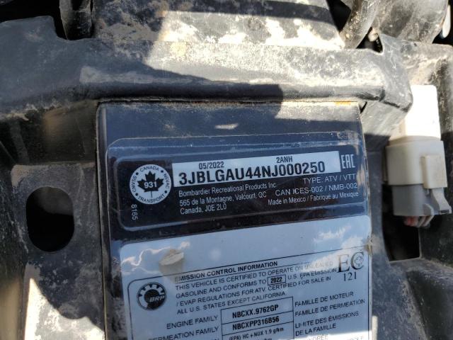 3JBLGAU44NJ000250 - 2022 CAN-AM OUTLANDER 850 GRAY photo 13