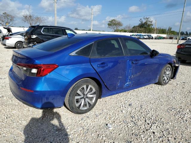 2HGFE2F29NH569336 - 2022 HONDA CIVIC LX BLUE photo 3