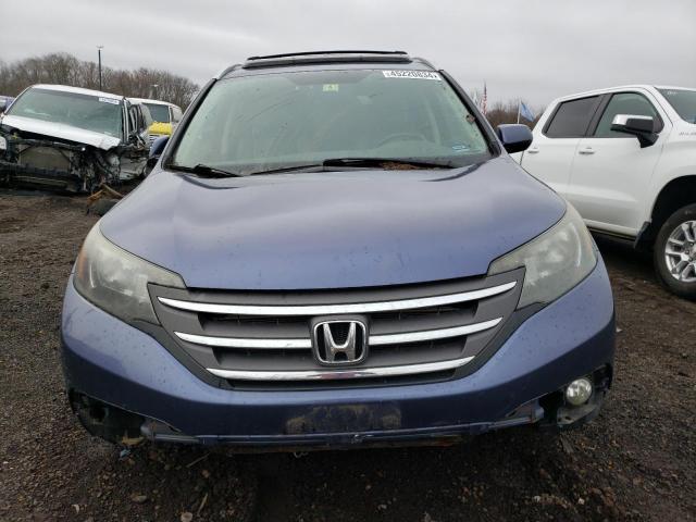 2HKRM4H75EH624567 - 2014 HONDA CR-V EXL BLUE photo 5