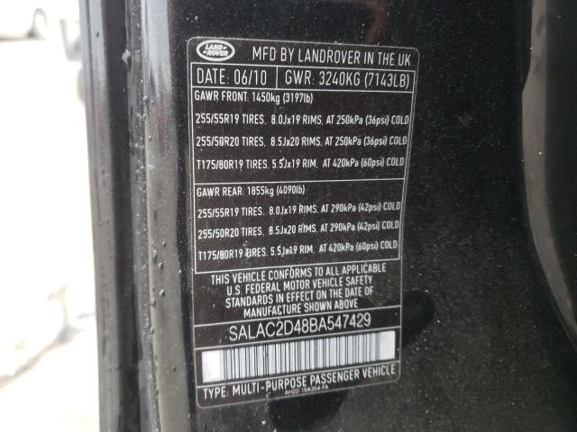 SALAC2D48BA547429 - 2011 LAND ROVER LR4 შავი ფოტო 14