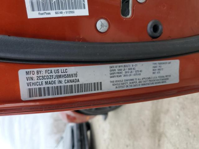 2C3CDZFJ9MH586970 - 2021 DODGE CHALLENGER R/T SCAT PACK ORANGE photo 12