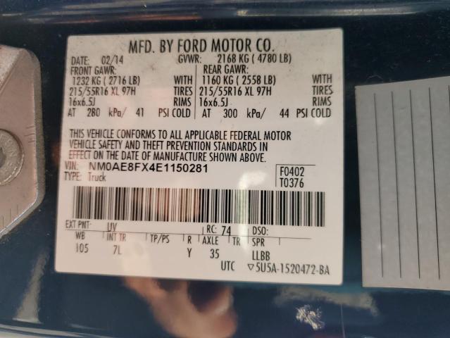 NM0AE8FX4E1150281 - 2014 FORD TRANSIT CO XLT BLUE photo 13