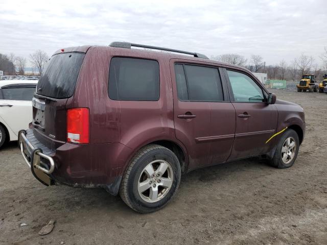 5FNYF4H65BB044887 - 2011 HONDA PILOT EXL BURGUNDY photo 3