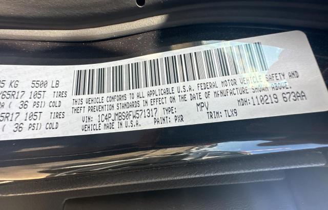 1C4PJMBS0FW571317 - 2015 JEEP CHEROKEE TRAILHAWK BLACK photo 10