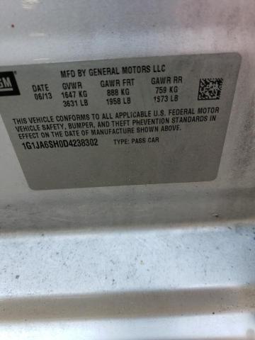 1G1JA6SH0D4238302 - 2013 CHEVROLET SONIC LS 银色 照片 13