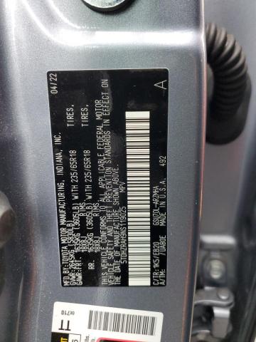 5TDHZRAH9NS119025 - 2022 TOYOTA HIGHLANDER XLE 蓝色 照片 13