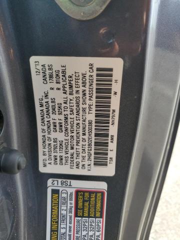 2HGFG3B02EH500380 - 2014 HONDA CIVIC EXL GRAY photo 12
