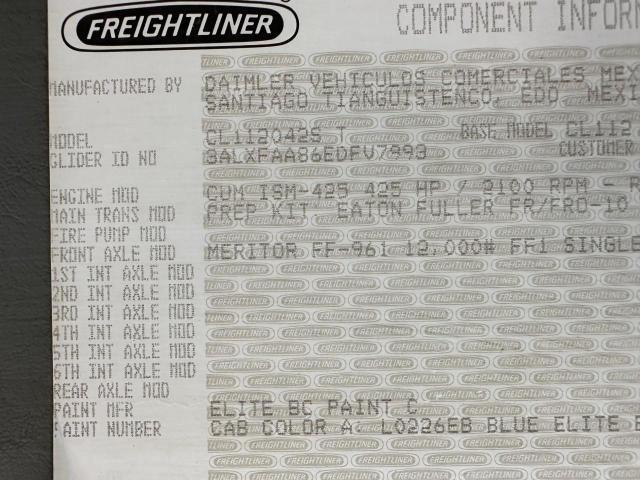 3ALXFAA86EDFV7993 - 2014 FREIGHTLINER COLUMBIA 112 BLUE photo 10