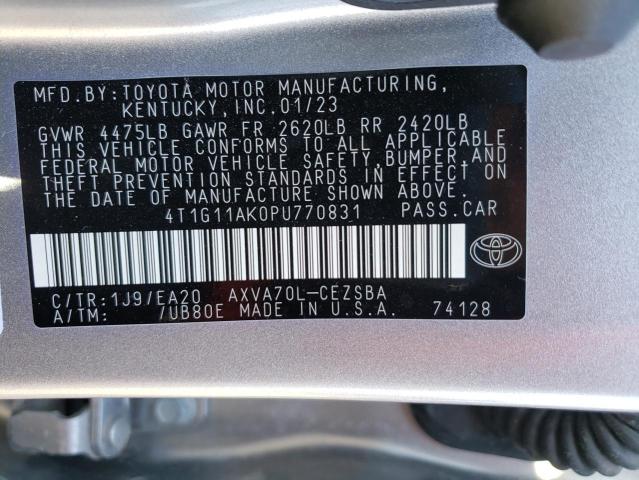 4T1G11AK0PU770831 - 2023 TOYOTA CAMRY SE NIGHT SHADE SILVER photo 13