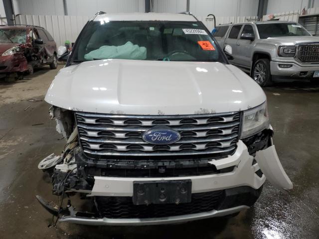 1FM5K8F87HGC27194 - 2017 FORD EXPLORER LIMITED WHITE photo 5