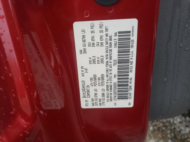 1D7HA18297S202691 - 2007 DODGE RAM 1500 ST MAROON photo 12