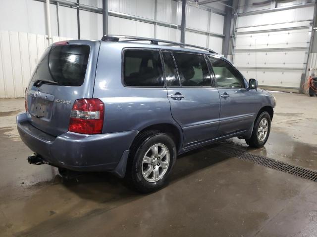 JTEEP21A940039367 - 2004 TOYOTA HIGHLANDER BLUE photo 3