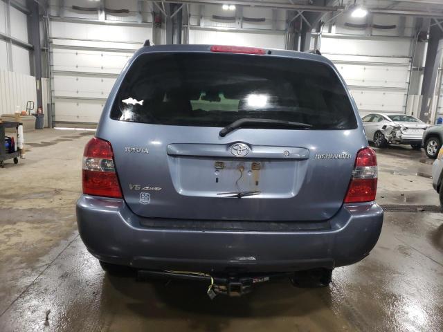 JTEEP21A940039367 - 2004 TOYOTA HIGHLANDER BLUE photo 6