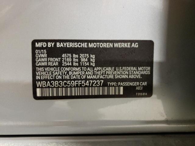 WBA3B3C59FF547237 - 2015 BMW 328 XI SILVER photo 12