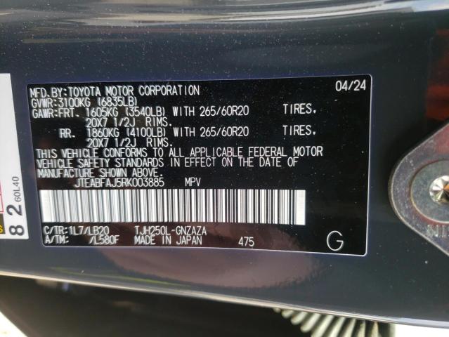 JTEABFAJ5RK003885 - 2024 TOYOTA LAND CRUIS BASE Gris foto 14