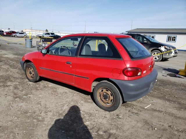 2C1MR226XW6714039 - 1998 CHEVROLET METRO RED photo 2