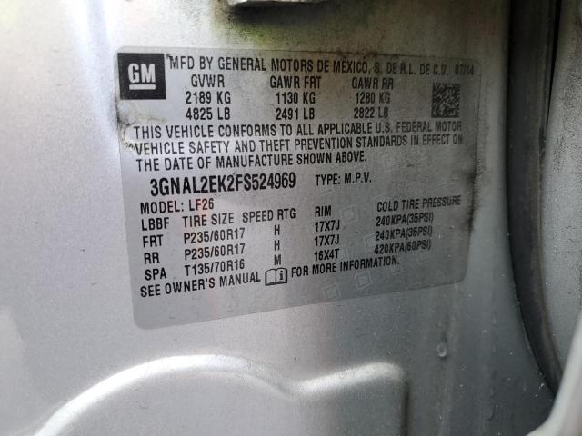 3GNAL2EK2FS524969 - 2015 CHEVROLET CAPTIVA LS 银色 照片 12