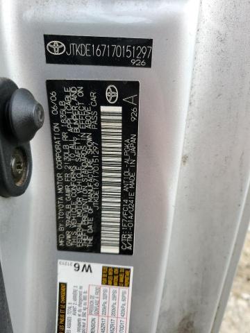 JTKDE167170151297 - 2007 TOYOTA SCION TC 银色 照片 13