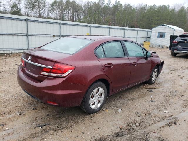 2HGFB2F5XDH507574 - 2013 HONDA CIVIC LX BURGUNDY photo 3