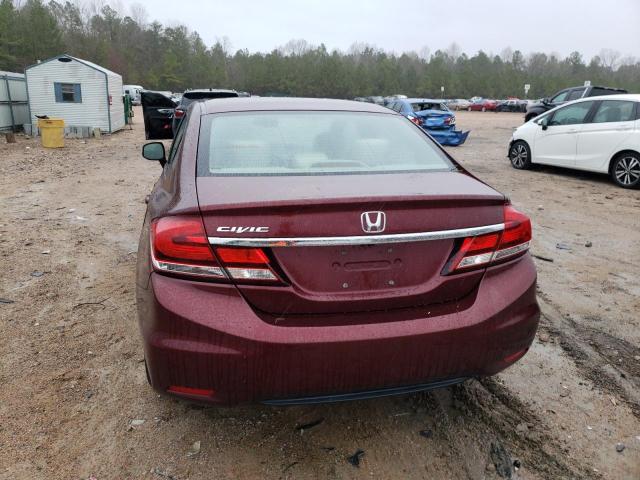 2HGFB2F5XDH507574 - 2013 HONDA CIVIC LX BURGUNDY photo 6