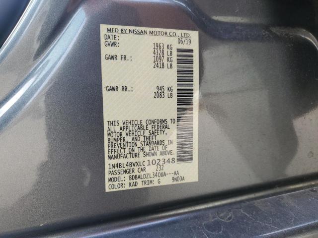 1N4BL4BVXLC102348 - 2020 NISSAN ALTIMA S GRAY photo 12