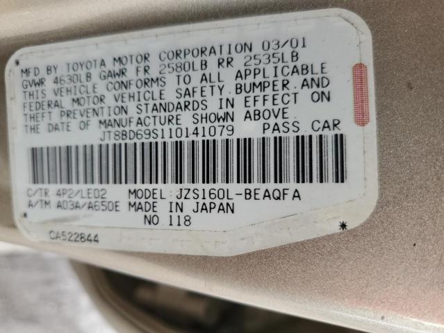 JT8BD69S110141079 - 2001 LEXUS GS 300 GOLD photo 12