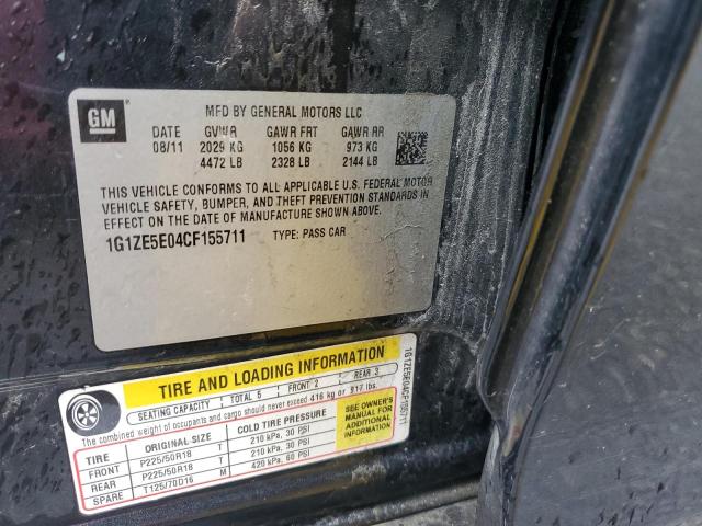 1G1ZE5E04CF155711 - 2012 CHEVROLET MALIBU LTZ შავი ფოტო 12