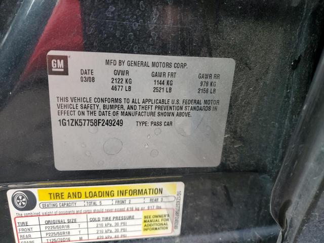 1G1ZK57758F249249 - 2008 CHEVROLET MALIBU LTZ 黑色 照片 12