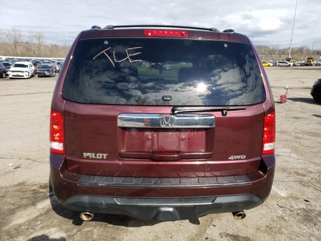 5FNYF4H53DB078854 - 2013 HONDA PILOT EXL BURGUNDY photo 6