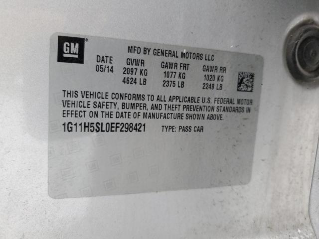 1G11H5SL0EF298421 - 2014 CHEVROLET MALIBU LTZ SILVER photo 12