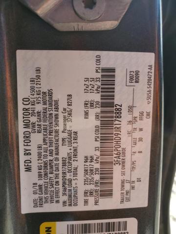 3FA6P0HD9JR178882 - 2018 FORD FUSION SE GRAY photo 13