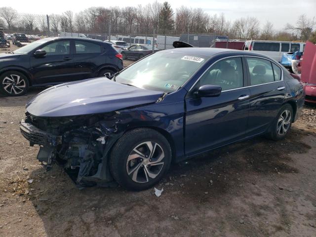 1HGCR2F31GA006363 - 2016 HONDA ACCORD LX BLUE photo 1