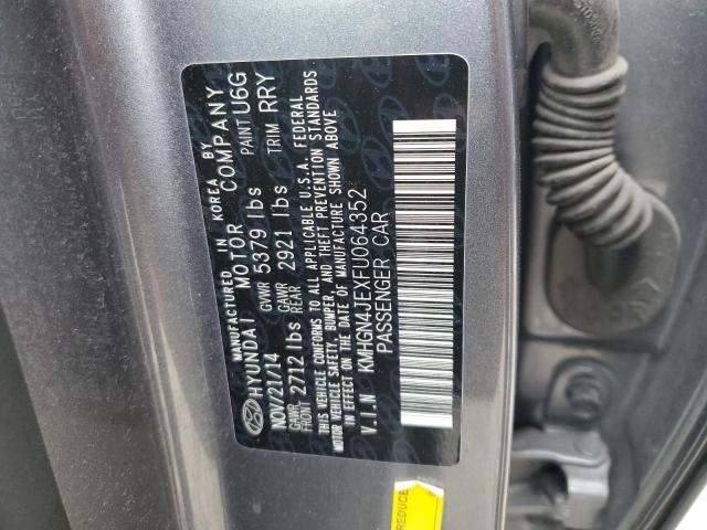 KMHGN4JEXFU064352 - 2015 HYUNDAI GENESIS 3.8L GRAY photo 13