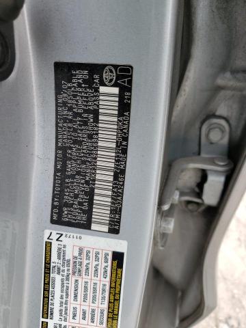 2T1KR32E98C698182 - 2008 TOYOTA COROLLA MA XR SILVER photo 12