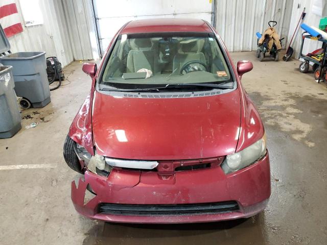 2HGFA16526H524742 - 2006 HONDA CIVIC LX RED photo 5