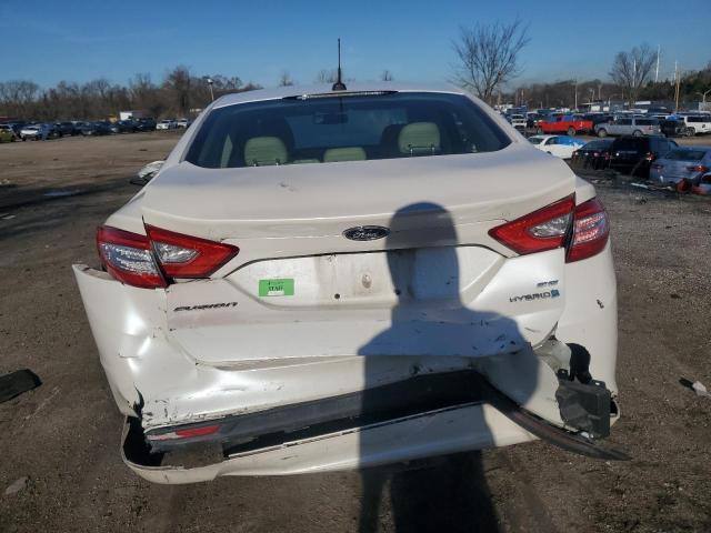 3FA6P0LU3ER192239 - 2014 FORD FUSION SE HYBRID WHITE photo 6