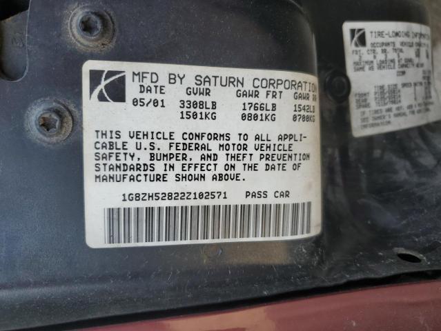 1G8ZH52822Z102571 - 2002 SATURN SL1 RED photo 12