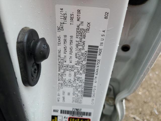 5TFJU4GN8FX071271 - 2015 TOYOTA TACOMA DOUBLE CAB PRERUNNER WHITE photo 12