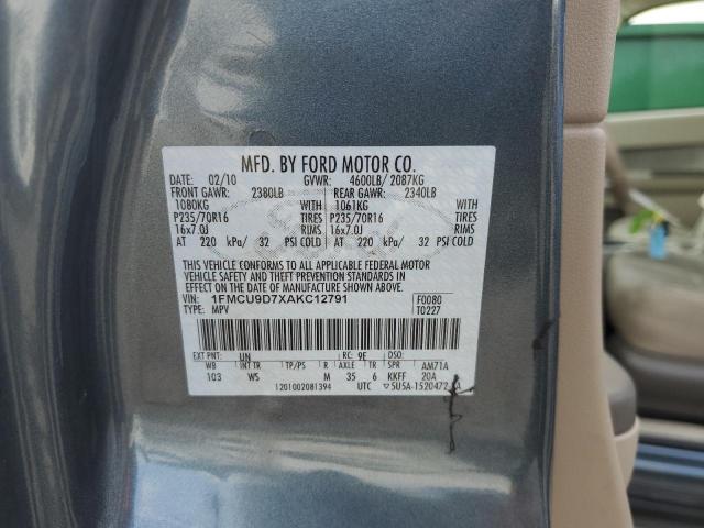 1FMCU9D7XAKC12791 - 2010 FORD ESCAPE XLT BLUE photo 14