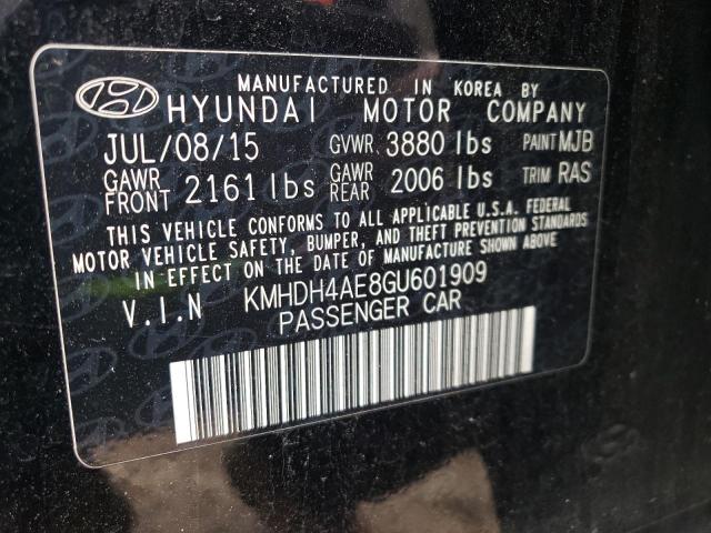 KMHDH4AE8GU601909 - 2016 HYUNDAI ELANTRA SE BLACK photo 12